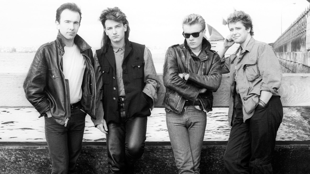 U2 black and white band photo from 1984 © The Hollywood Reporter